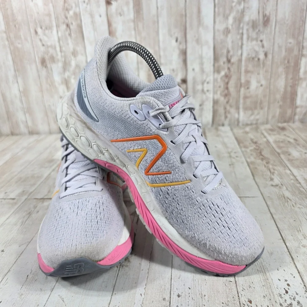 New Balance Fresh Foam 880v12 Womens Running Grey Pink Orange W880G12 Size 9